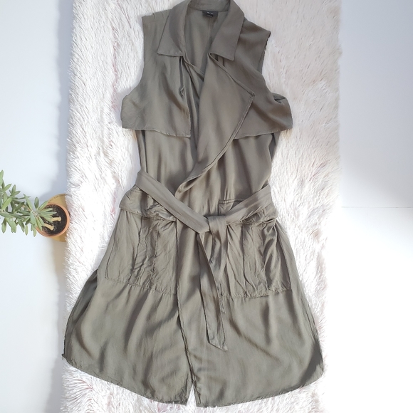 Mossimo Supply Co. Jackets & Blazers - Mossimo Long Utility Duster Vest in Cargo Green